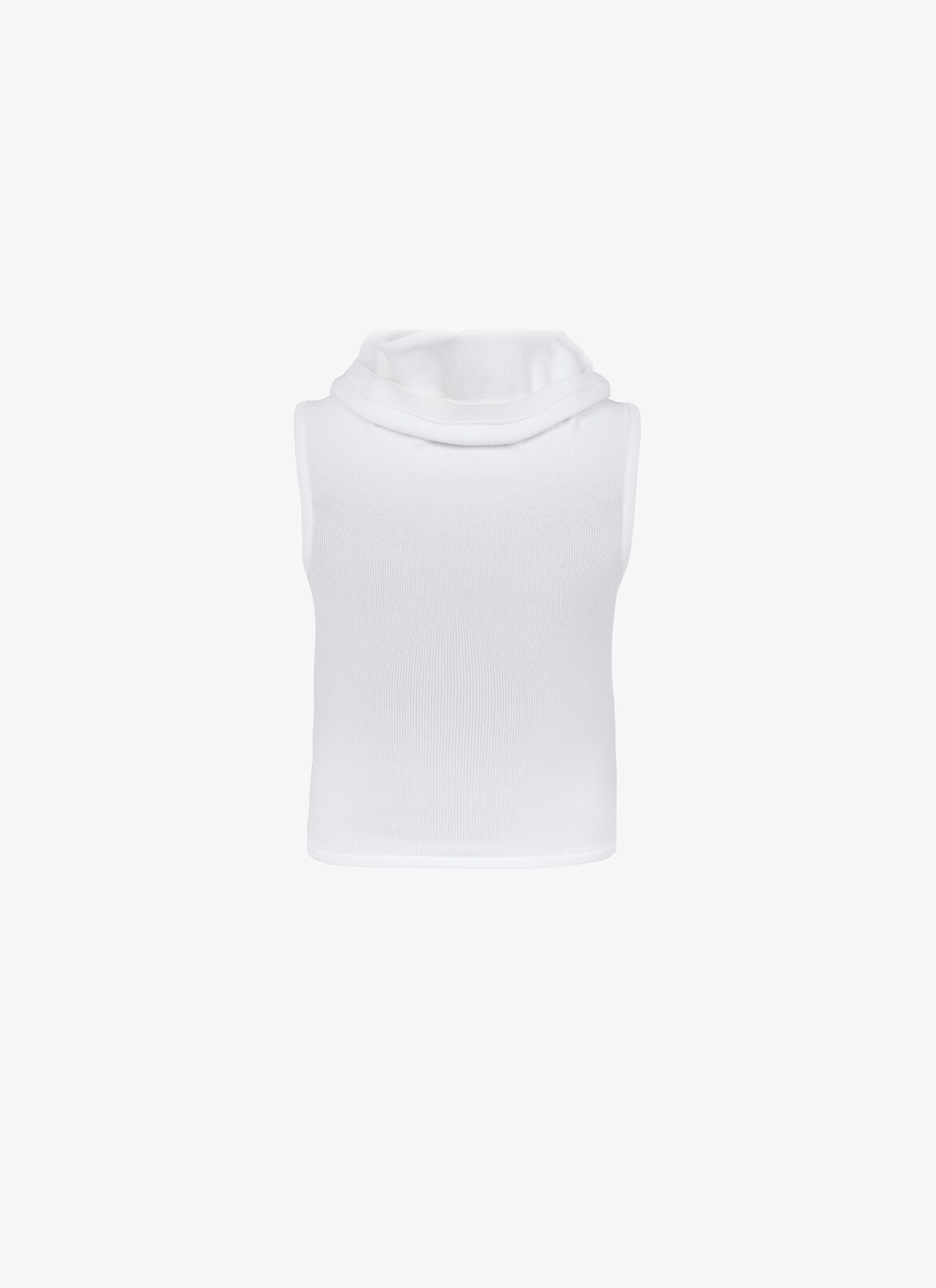 HOODED KNIT CROP TOP ALAÏA WHITE HOODED KNIT CROP TOP